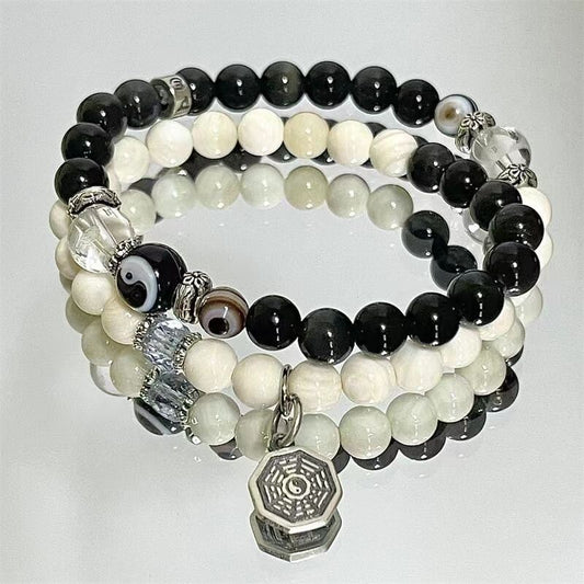 Women's Niche Style Chinese Black Stacked With Bracelets