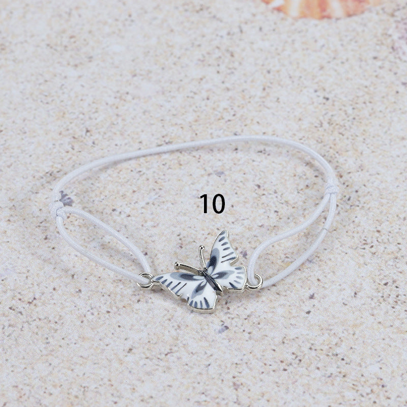 Colorful Butterfly Adjustable Filament Carrying Strap Bracelet