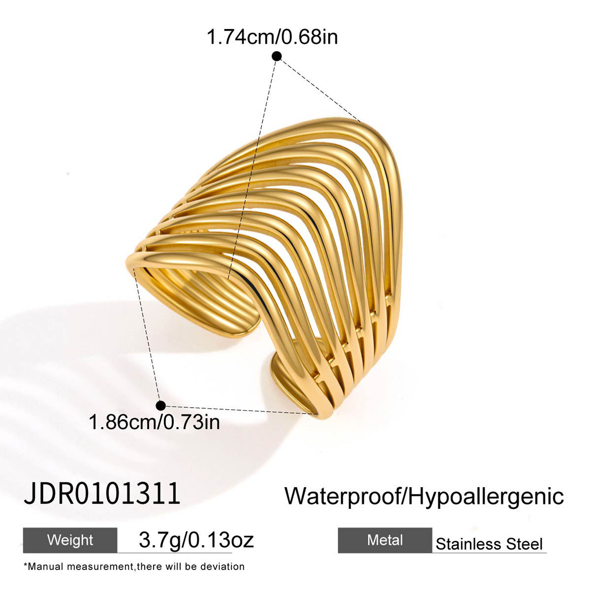 Linear Titanium Steel No Fading Female Ring