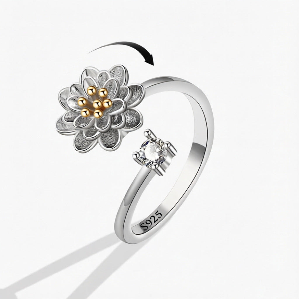 Sunflower Spinning Female Design Sense Fashion Ring