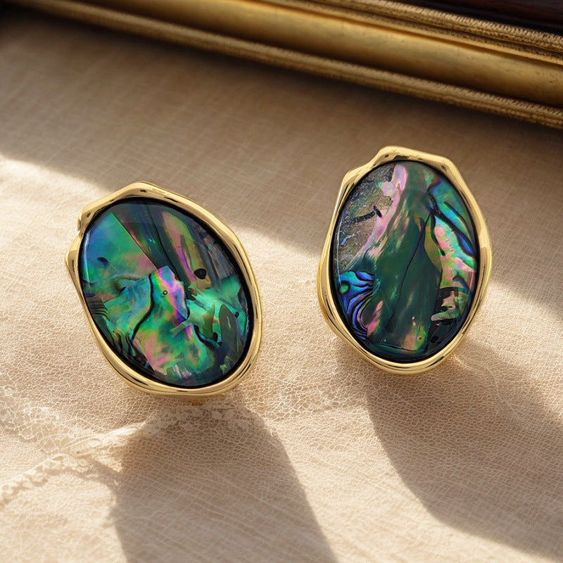 Women's Natural Abalone Shell Ear Light Luxury High Sense Niche Temperament Earrings