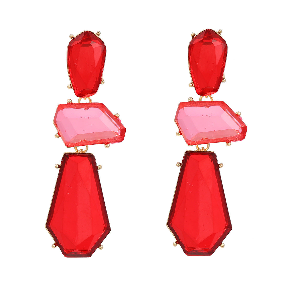 Women's Multilayer Polygon Cellulose Acetate Sheet Exaggerated Earrings