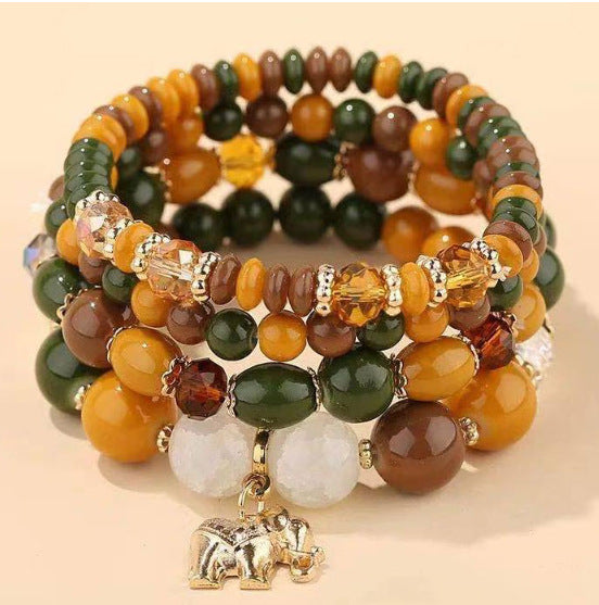 Fashionable Bohemian Elephant Simple Mix Match Metal Bracelet
