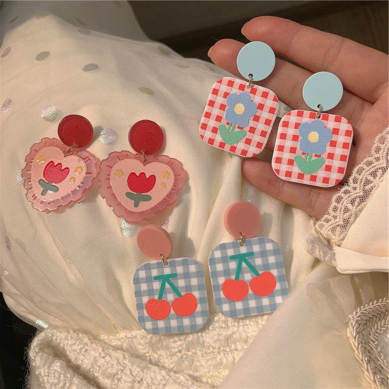 Dopamine Ear Clips Color Temperament Teenage Stud Earrings