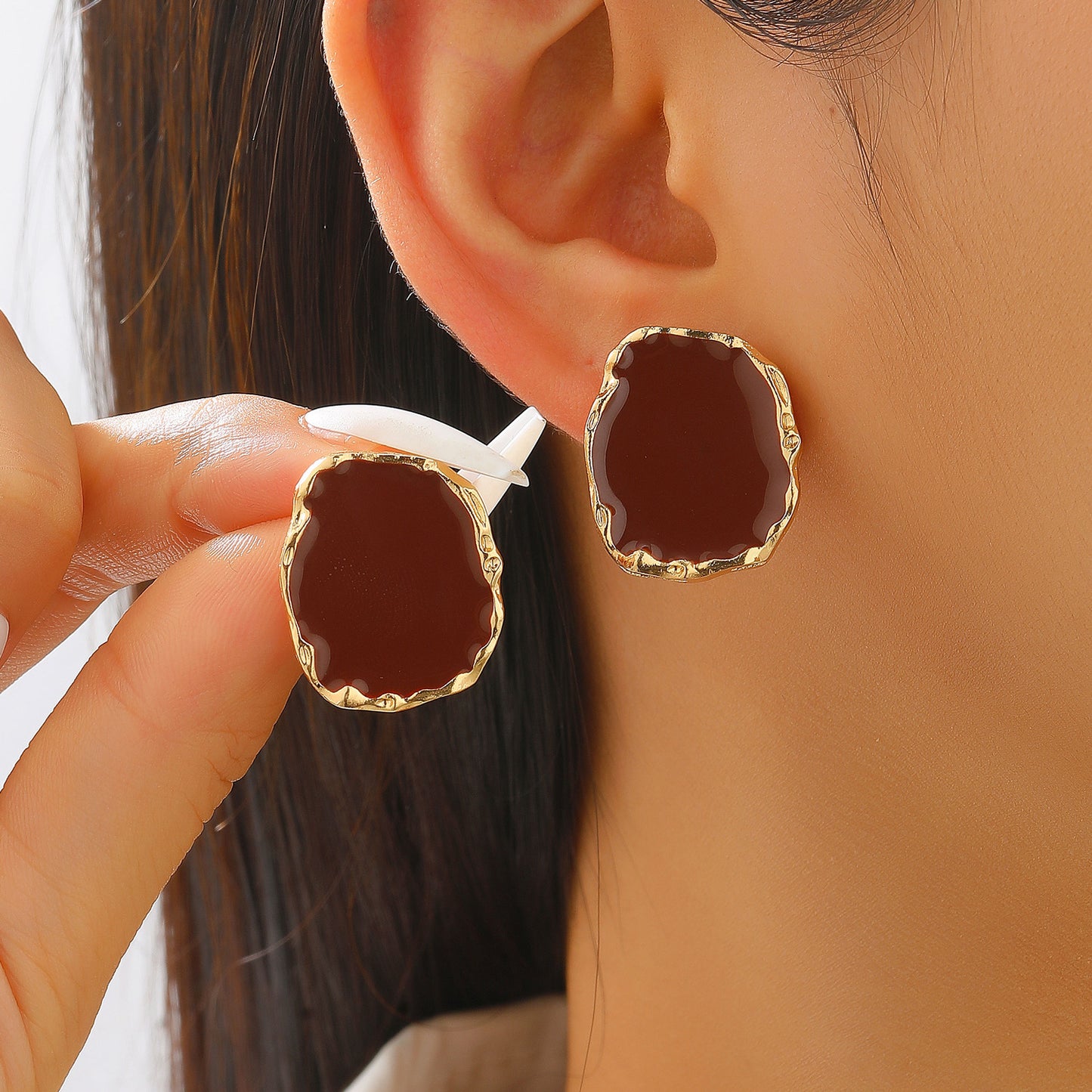 Women's Alloy Irregular Golden Edge Drip For Retro Personality All Jewelry Set