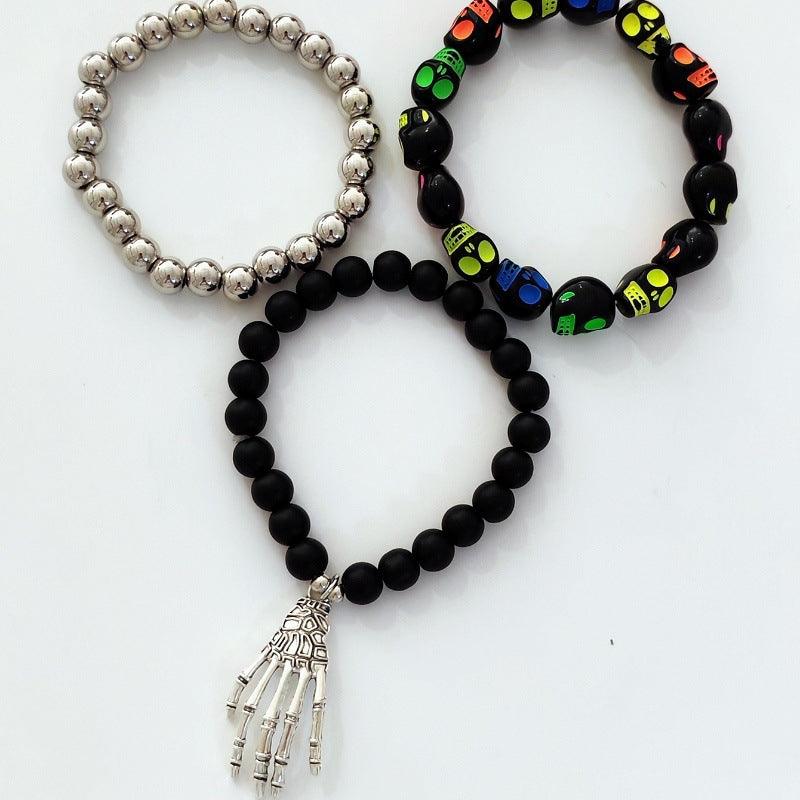 Halloween Dark Style Personalized Skull Beaded Bracelets