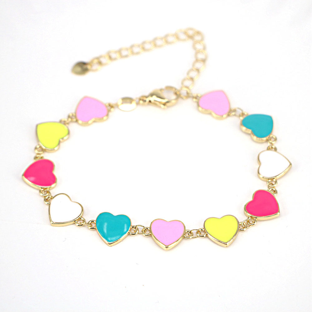 Women's Colorful Smiley Design Simple Bohemian Heart-shaped Couple Bracelet