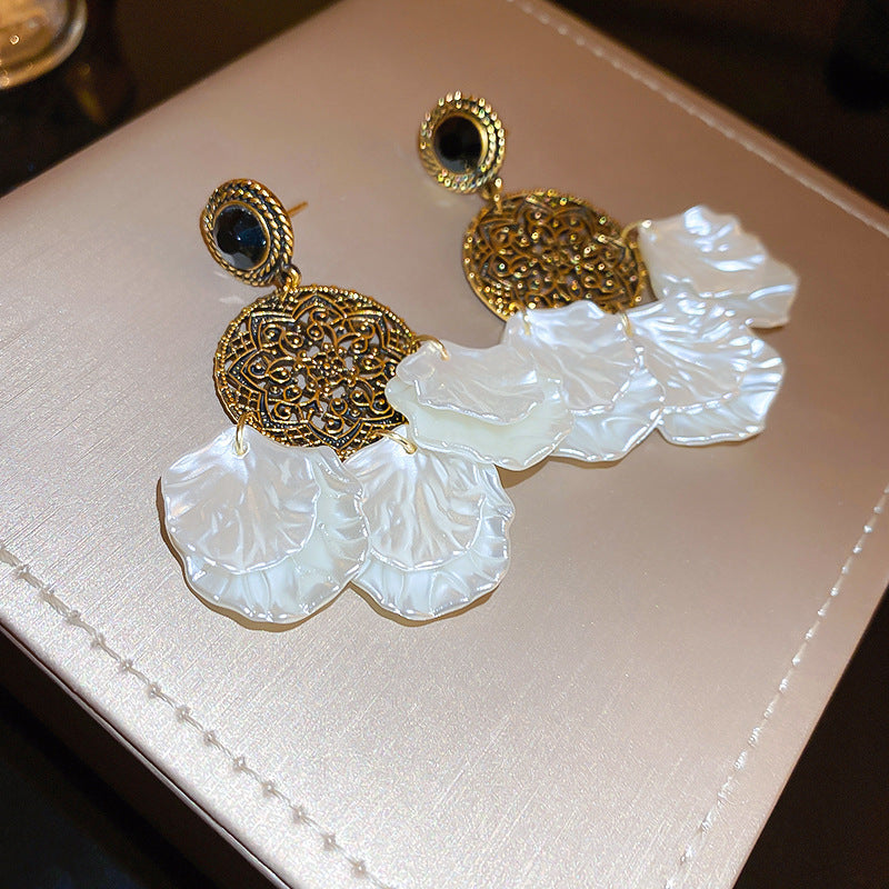 Pearl Flower Tassel Niche Temperament Atmosphere Affordable Earrings