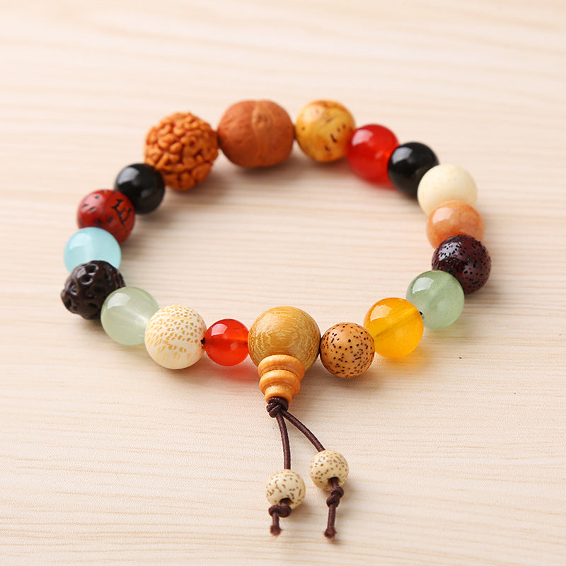 Sandalwood Prayer Beads Chinese Knot Ebony Black Rosewood Bracelets