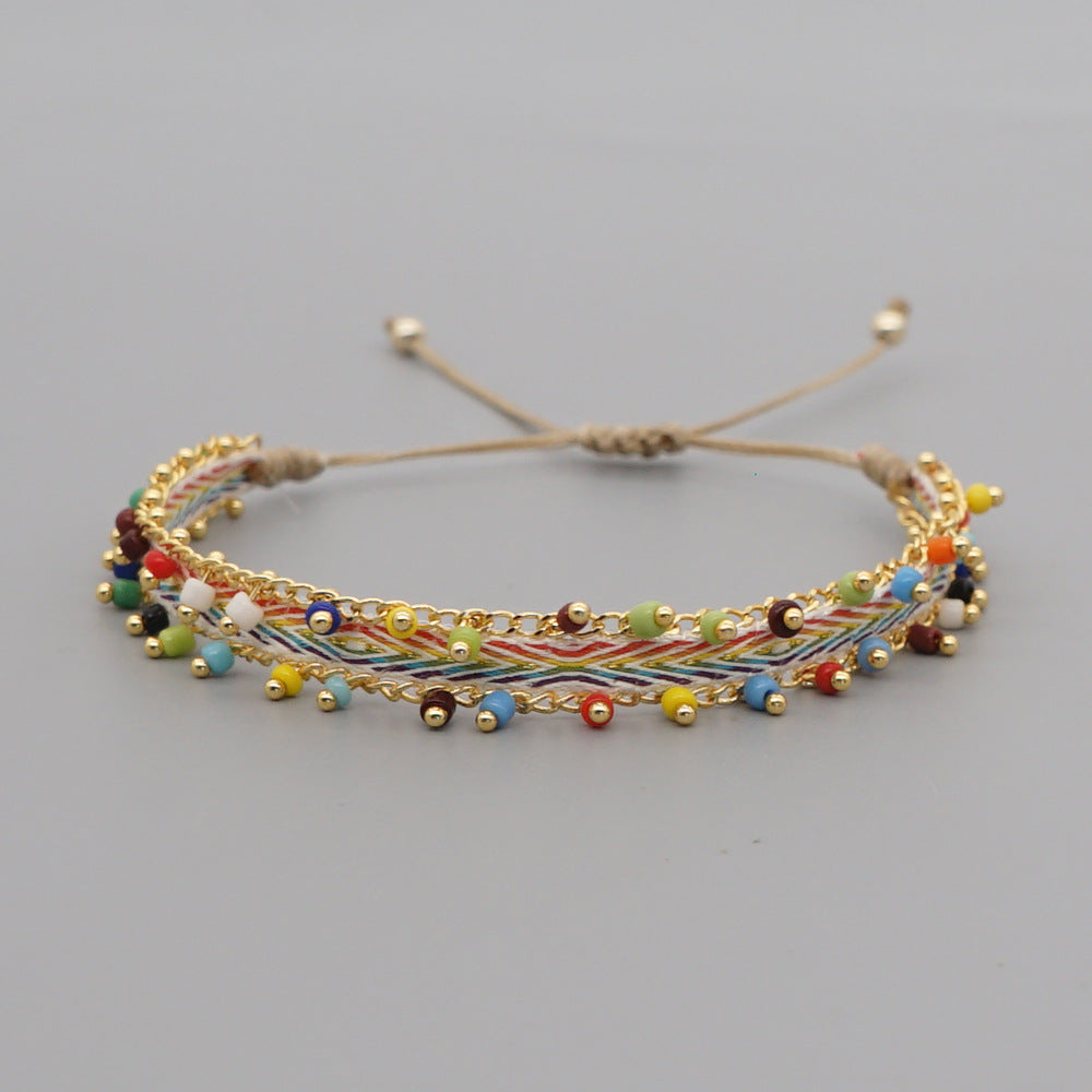 Nepal Retro Ethnic Hand-woven Ribbon Colored Bracelets