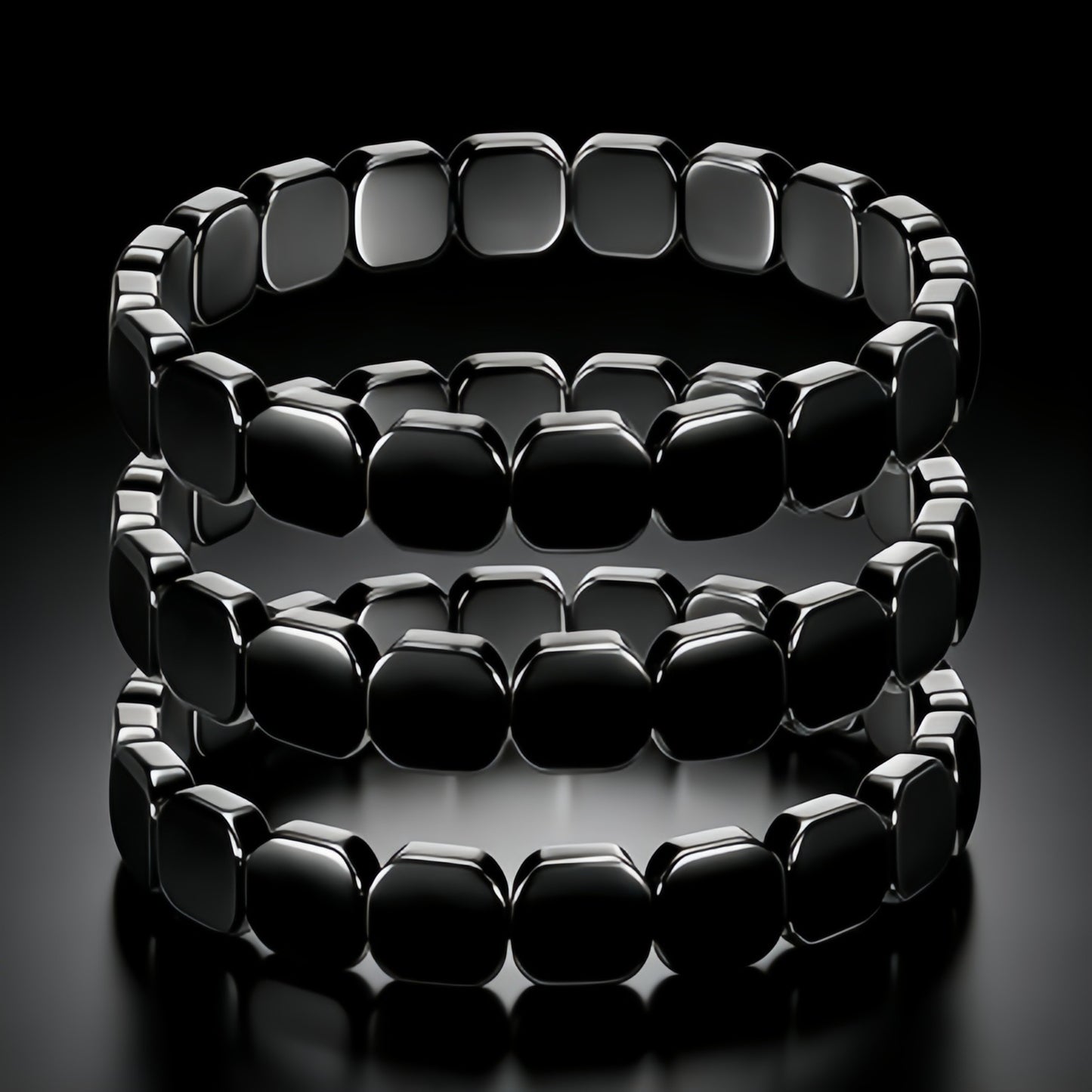 Hematite Haematite Stretch Square Beaded Incentive Gift Piece Energy Bracelet