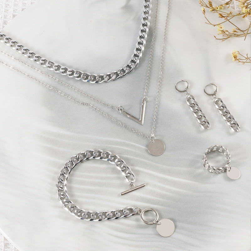 Durable Creative Stylish Aluminum Zipper Chain Jewelry Set