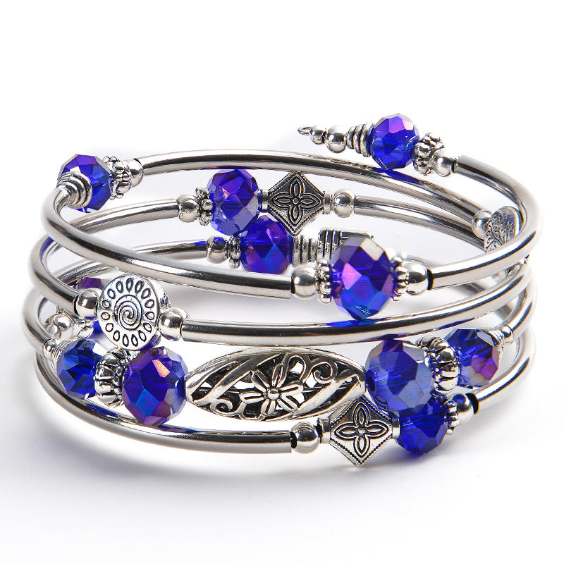 Natural Stone Cut Crystal Winding Female Bracelet