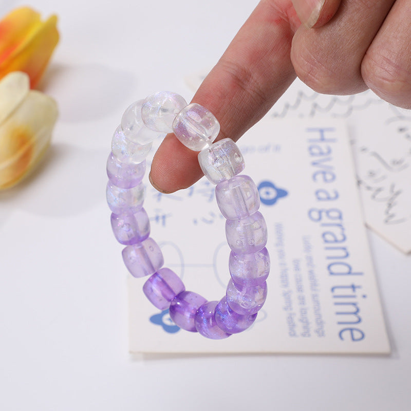 Temperament Imitation White Jade Green Bodhi Barrel Bracelet