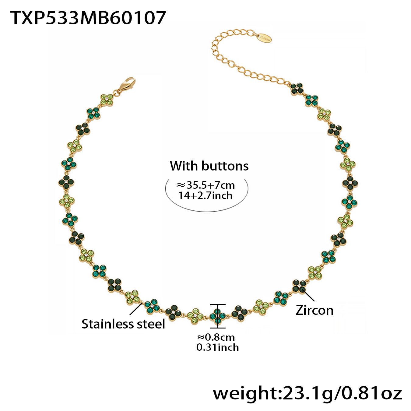 Elegant Color Inlaid Zircon Petal Clover Fashion Lady Jewelry Set