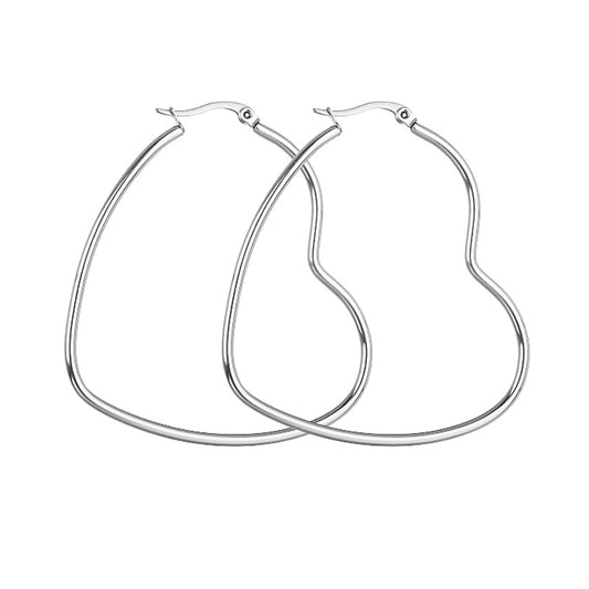 High Profile Fashion Titanium Steel Heart-shaped Earrings