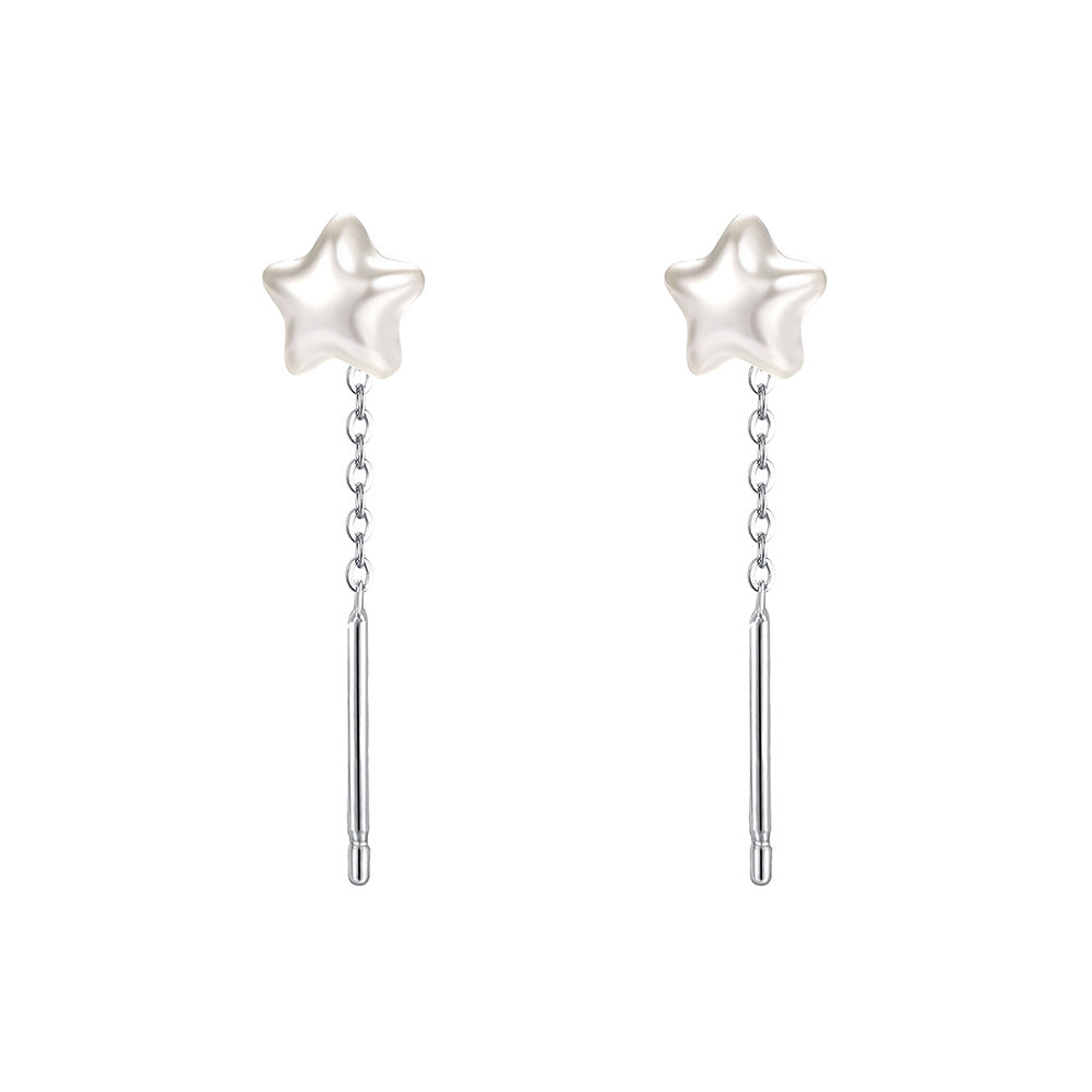 Sterling Sier Micro Inlaid Pearls Cute Earrings