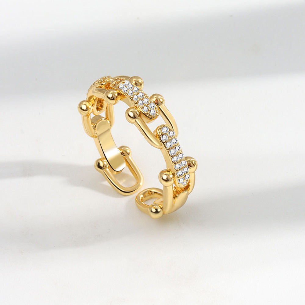 Women's Chain Hollow Opening Korean Simple Vachette Rings