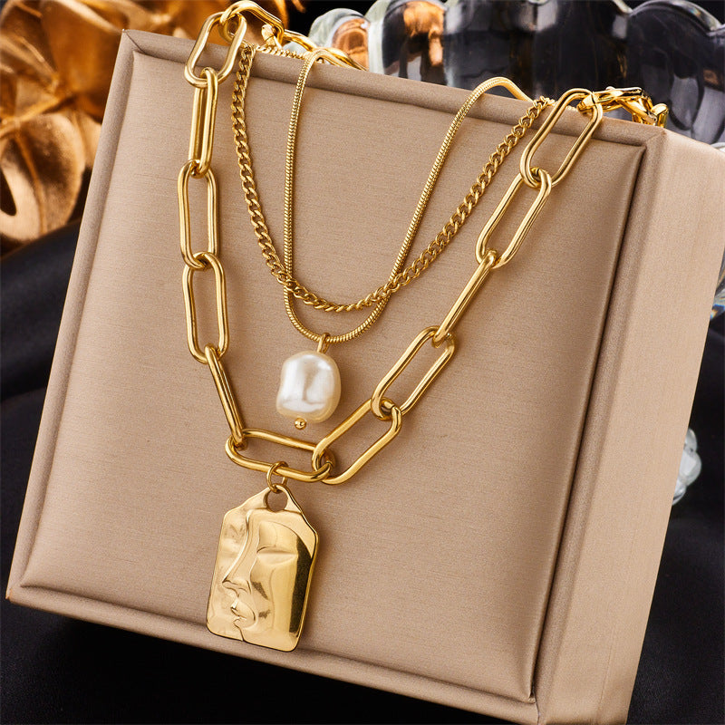 Women's Sun Cross Stainless Steel Fashion Personality Design Necklace