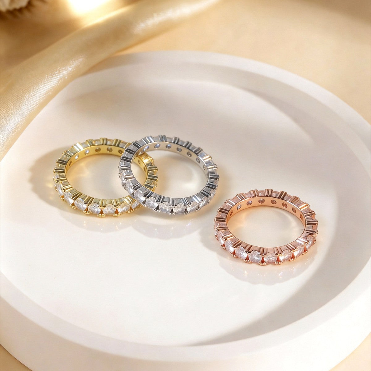 Fashion Trendy Female Full Diamond Inlaid Super Flash Ring
