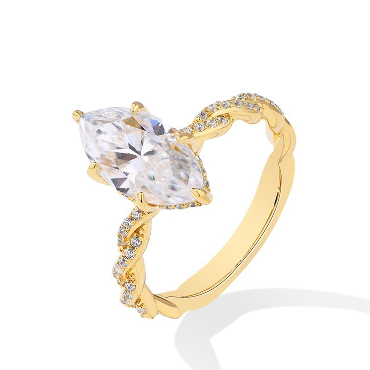 Horse Eye Stone Copper Gold-plated Grade Zircon Eight Hearts Arrows Rings