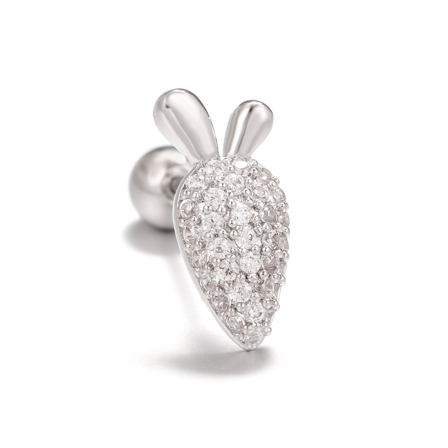 Mori Style Fresh Zircon Flower Ear Bone Stainless Steel Fine Stud Earrings