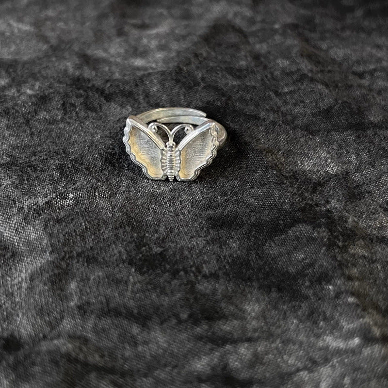 Distressed Ethnic Style Handmade Old Sier Miao Ring