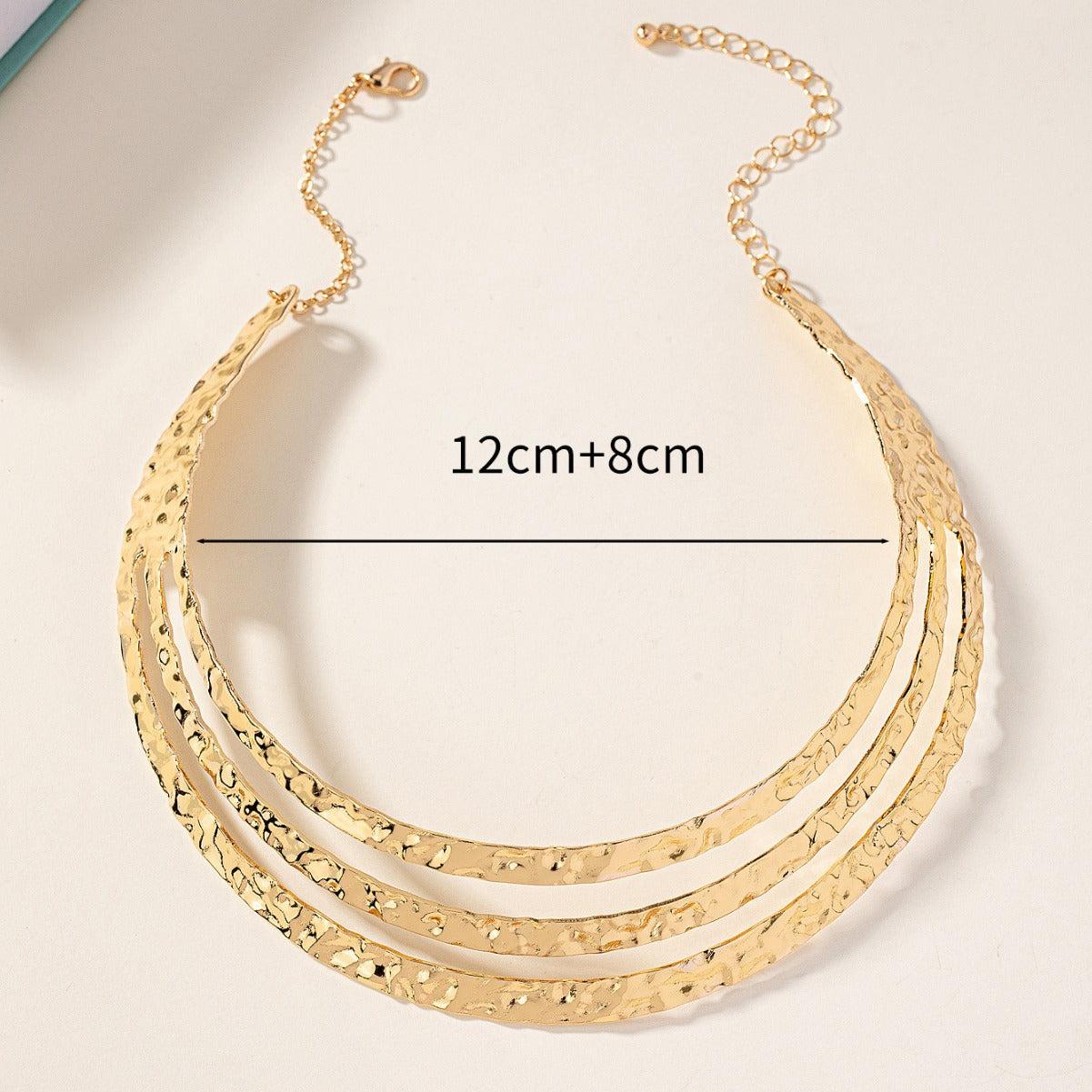 Women's Personalized Trendy Exaggerated Punk Alloy Inlaid Rhinestone Three-ring Retro Clavicle Collar