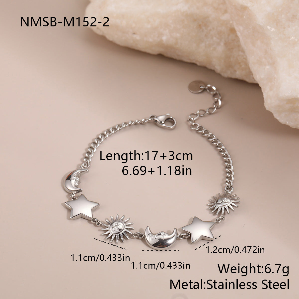 Women's Sun Moon Stainless Steel Light Luxury Bracelets