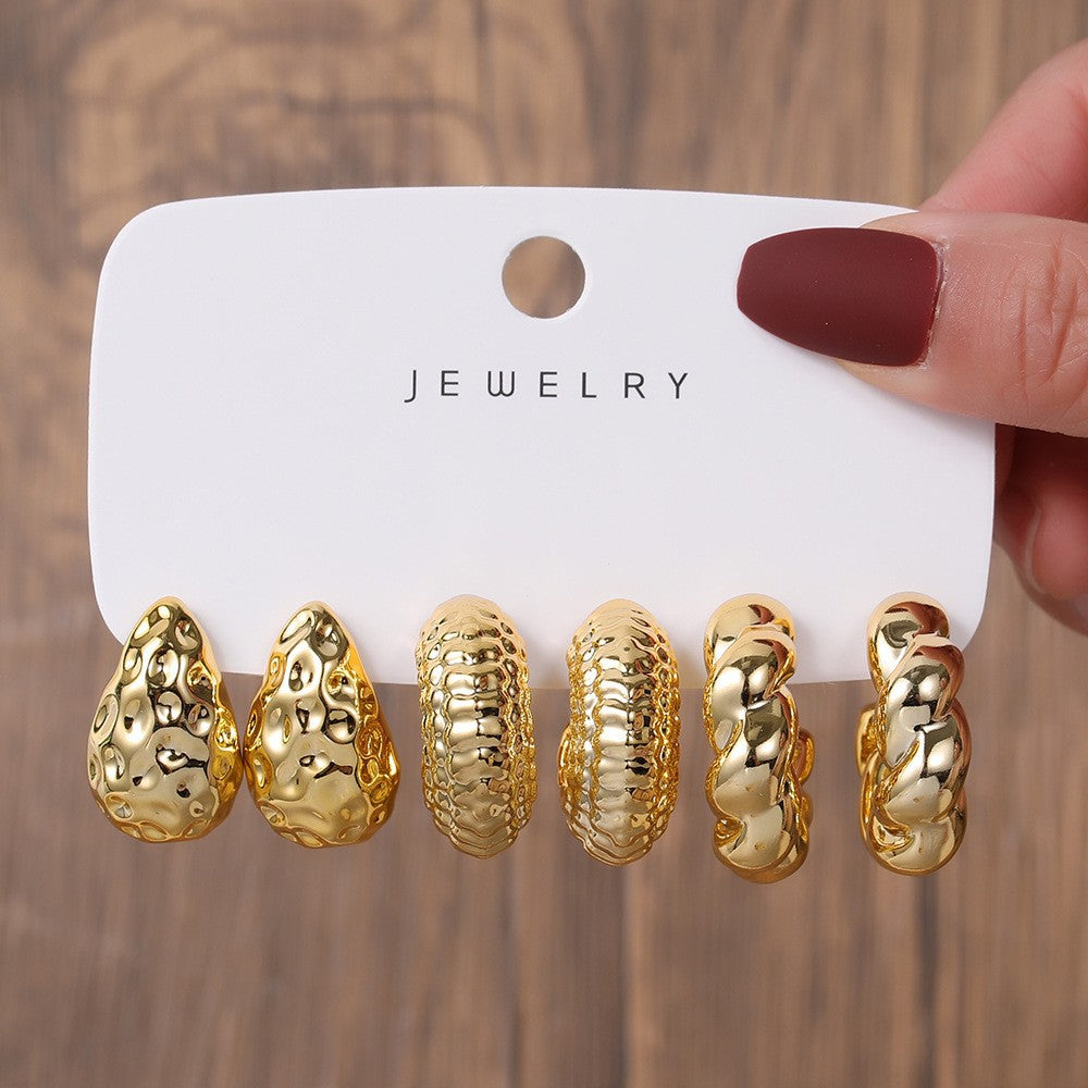 Women's Gold Resin Personalized Simple Ear High-grade Earrings