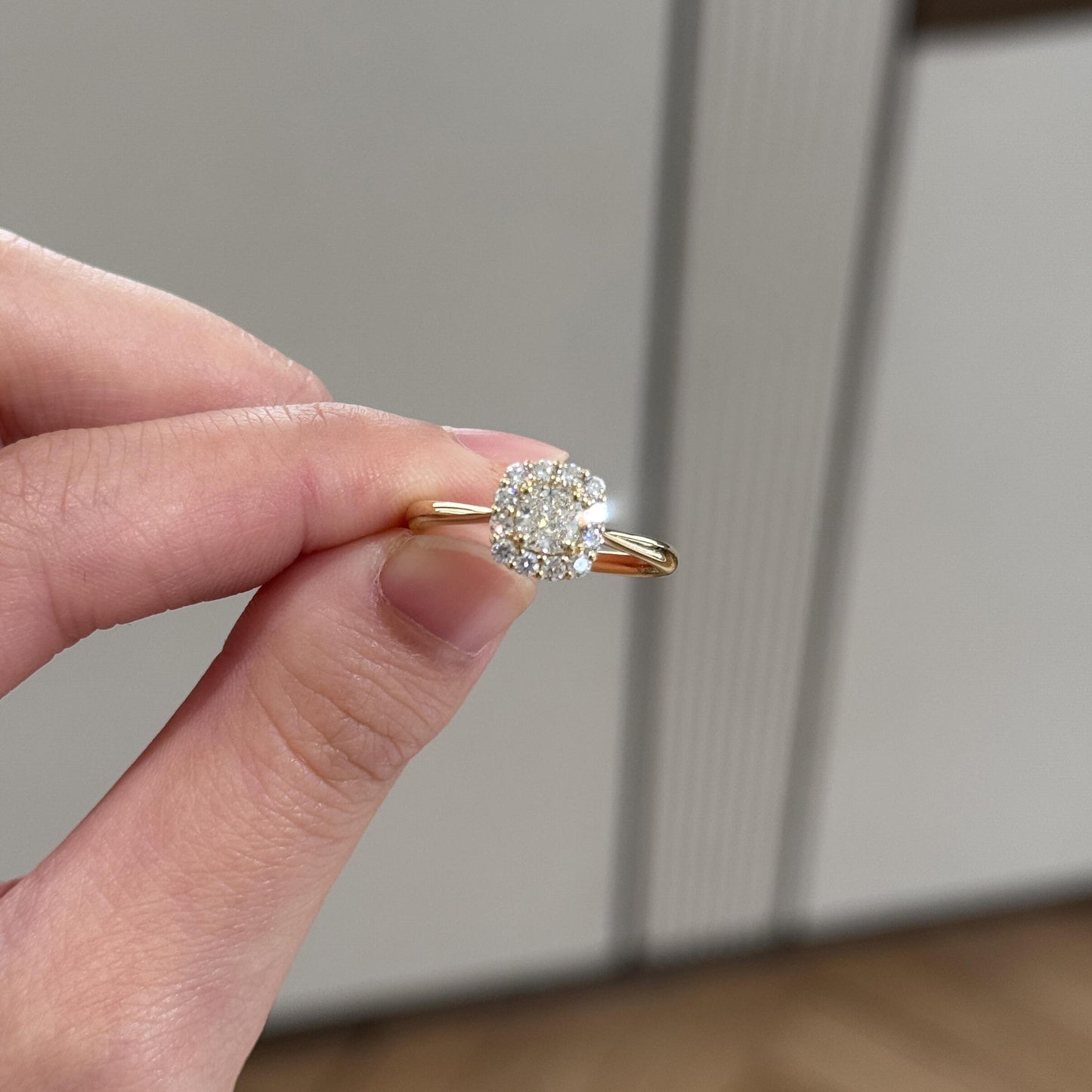Cube Simulation Moissanite Surrounded With Eight Hearts Arrows Open-end Rings