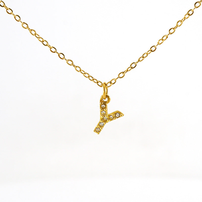 Women's Diamond Small Letter Simple Clavicle Chain Necklaces
