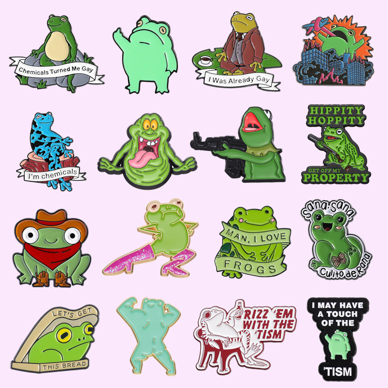 Cartoon Frog Series Brooch Cute Personality Little Brooches