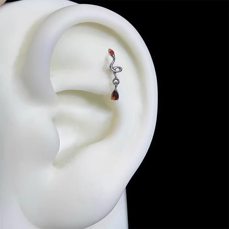 Snake Titanium Alloy Eardrops Internal Thread Rings