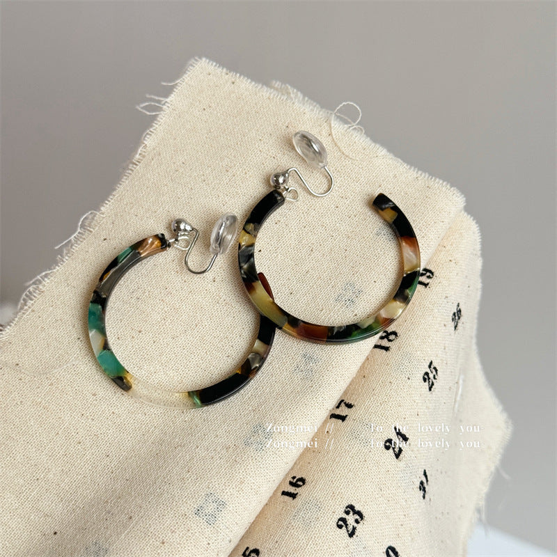 Acetate Simple Large Circle Female Advanced Earrings