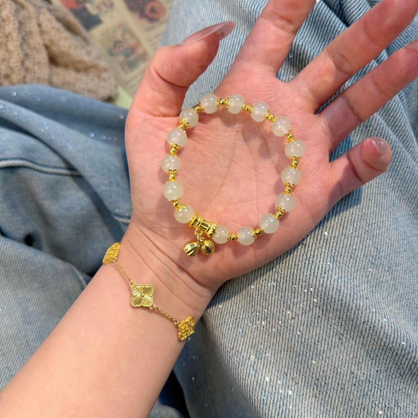 Women's Aquamarine Heart High-grade Ocean Valentine's Day Bracelets