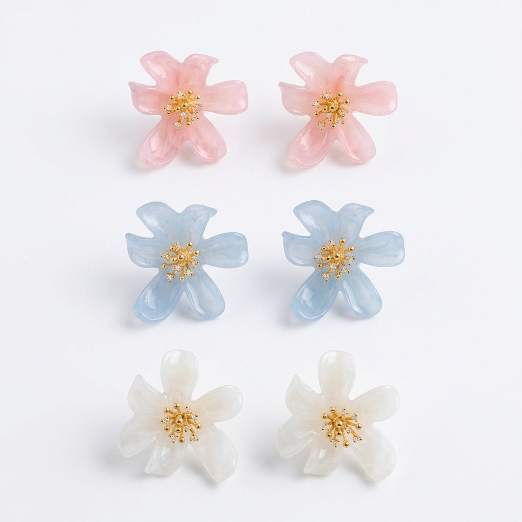 Retro Fashion Zircon Flower High Sense Fashionable Earrings