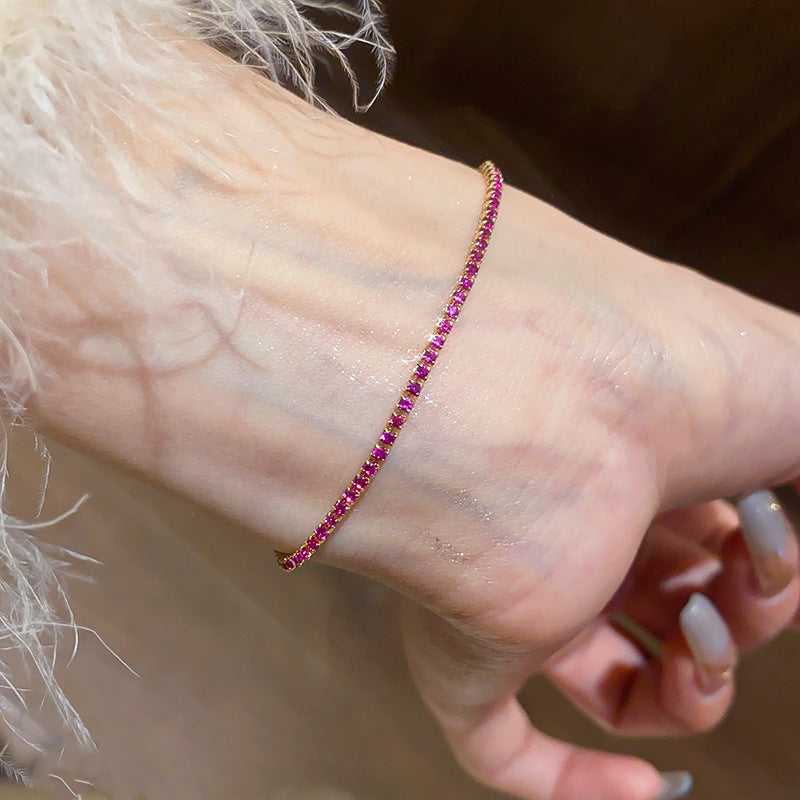 Women's Super Shiny Fine Zircon Square Light Luxury High-grade Exquisite Fashion Bracelet