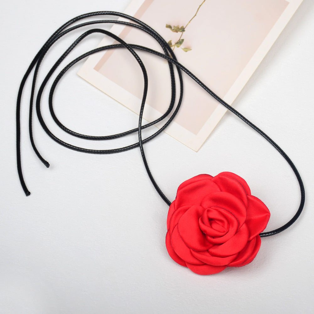 Camellia Rose Flower Sweet Three-dimensional Waist Necklaces