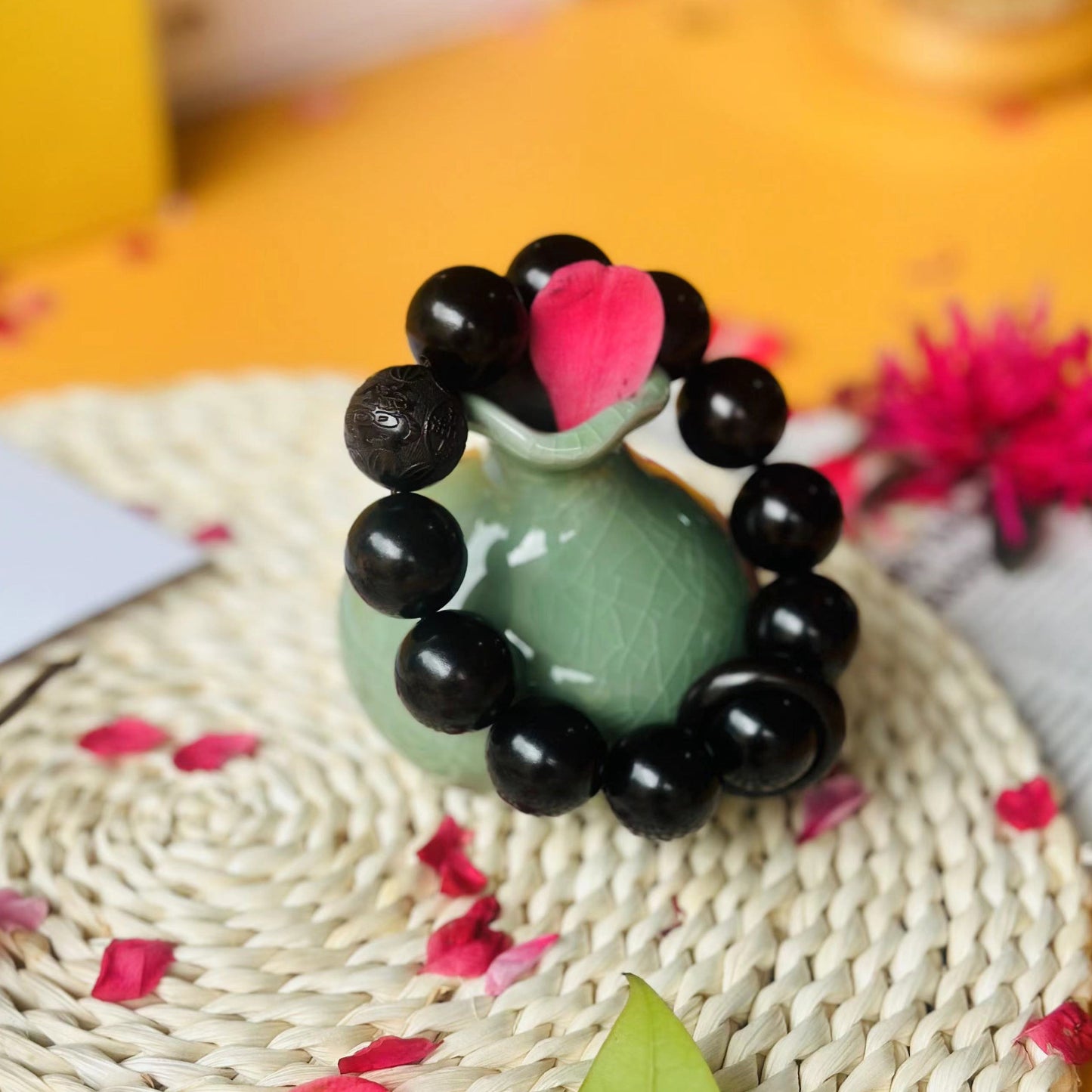 Ebony Beads African Purple Sandalwood Wooden Rosewood Crafts Buddha Bracelets
