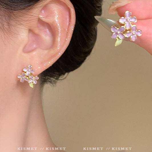 Spring Style Flower Design High-grade Ear Elegant Sweet Stud Earrings