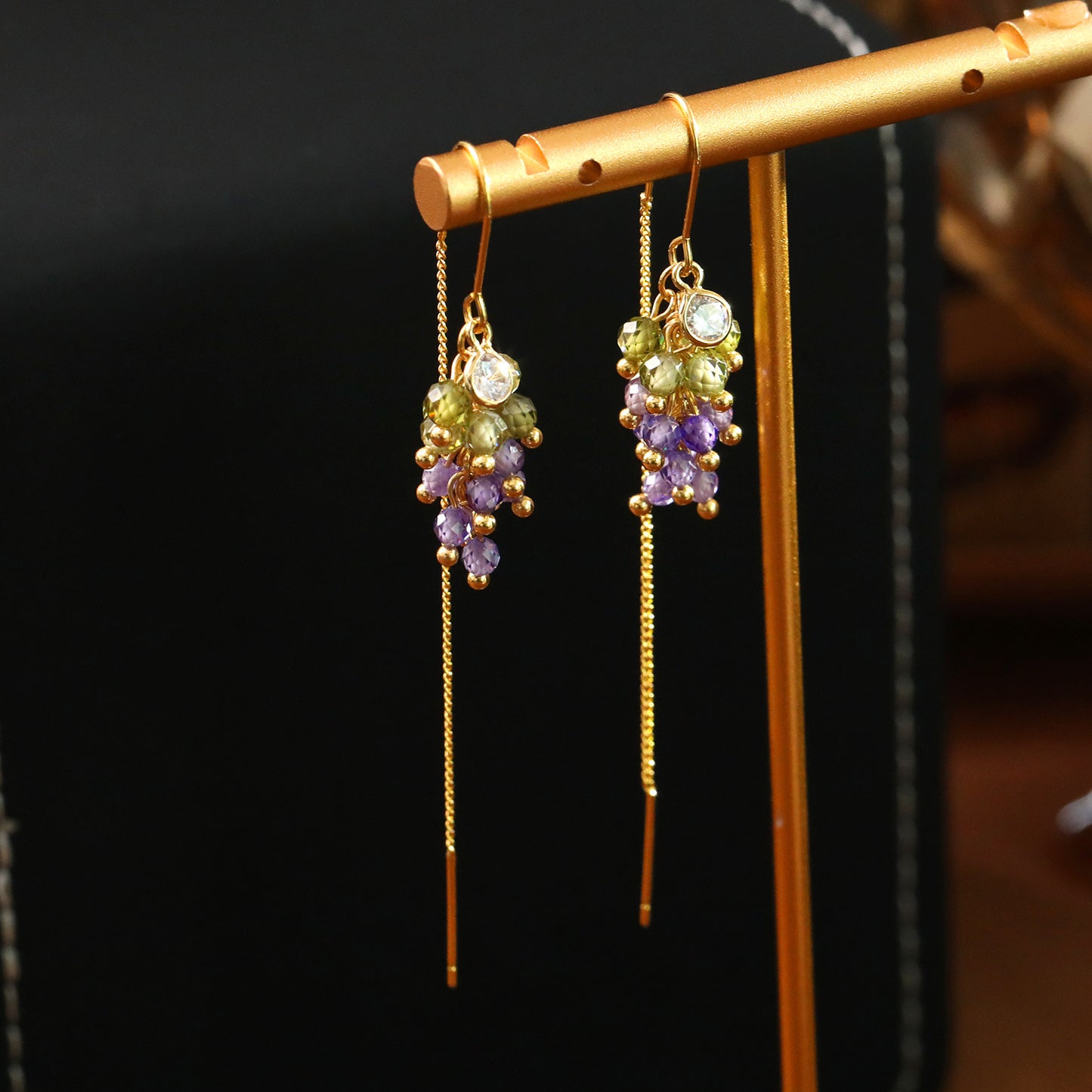 Women's Dopamine Color Gravel Tassel For Niche Design High-grade Fairy Ear Hook