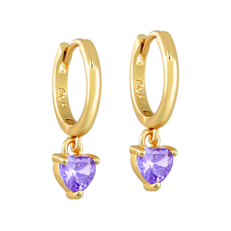 Affordable Luxury Fashion Heart-shaped Design Frosty Style Female Earrings