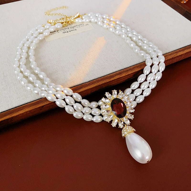 Women's Dripping Oval Tassel Exaggerated Personalized Sweater Chain Jewelry Set