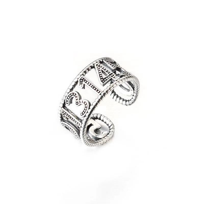 Duo Mahjong Female Niche Fashion Design Rings