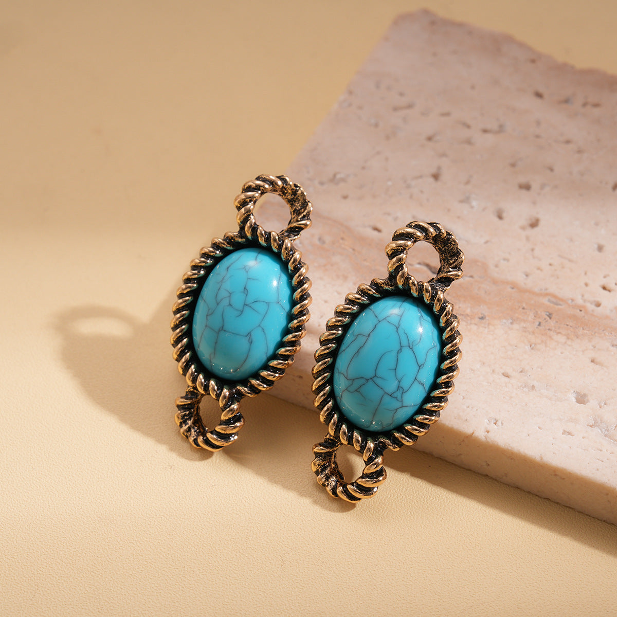 Style Turquoise Blue Diamond Flower Ear Light Luxury Minority Clavicle Necklaces