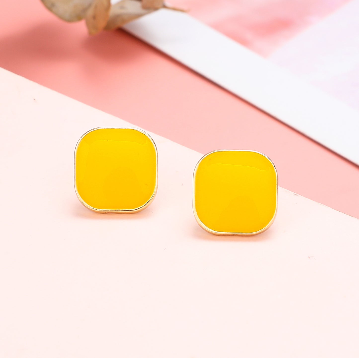 Women's Sier Needle Morandi Drop Glazed Niche Earrings