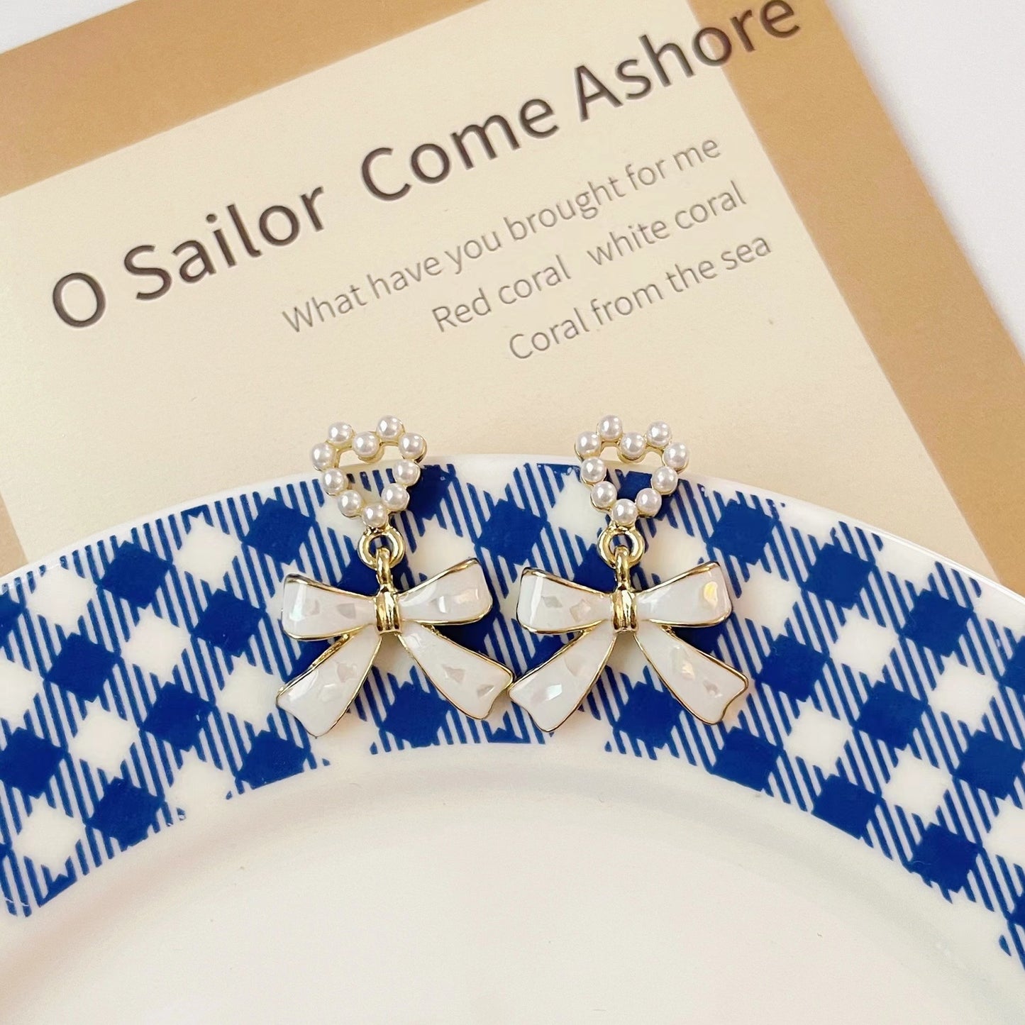 Shell Bow Love Tide Niche Design High-grade Female Earrings