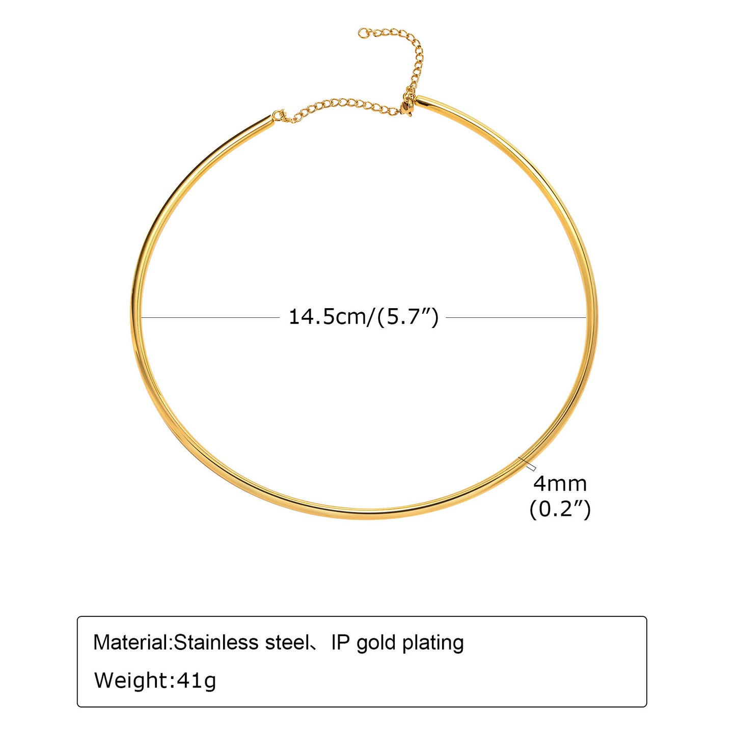 Women's Stainless Steel Gold Personality Fashion Collar