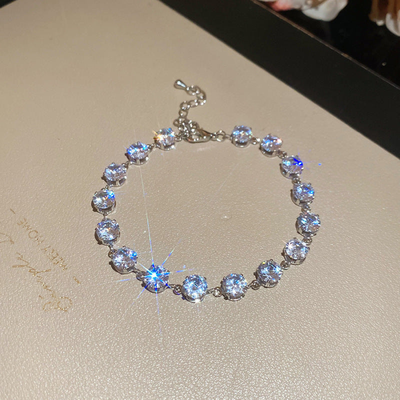 Women's Austrian Bright Gem Flower Light Luxury High-grade Court Style Fashion Bracelets